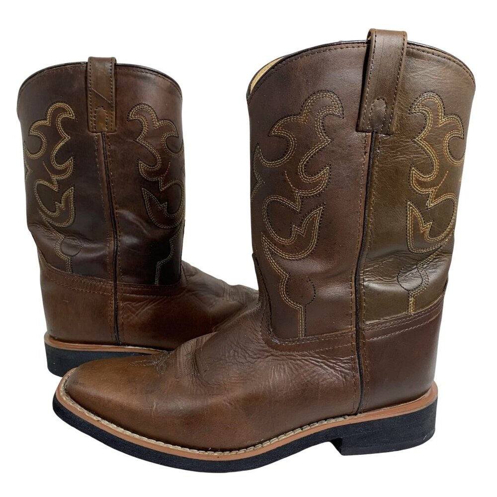 SMOKY MOUNTAIN BOOTS Mens 6.5 Brown Western Leather Lightweight Square Toe Boots